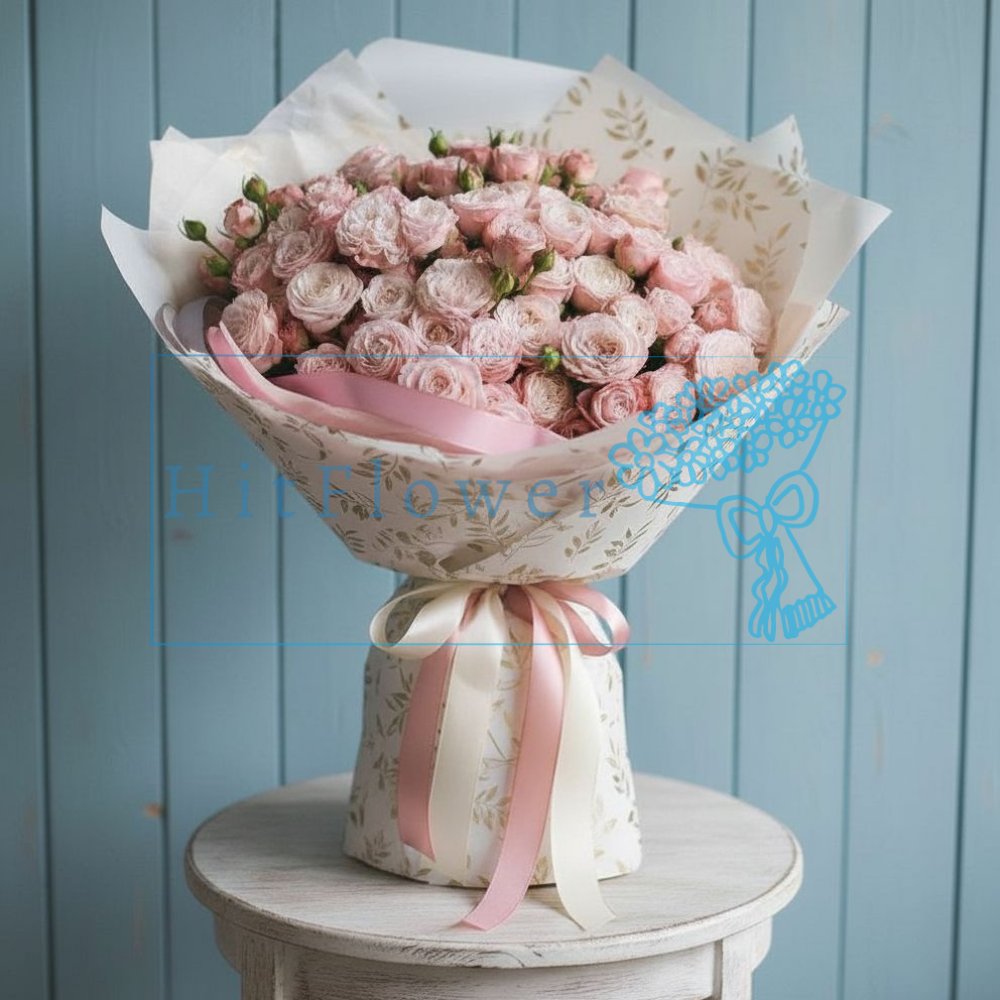Букет розовая пенка Букет роз Розовая пенка